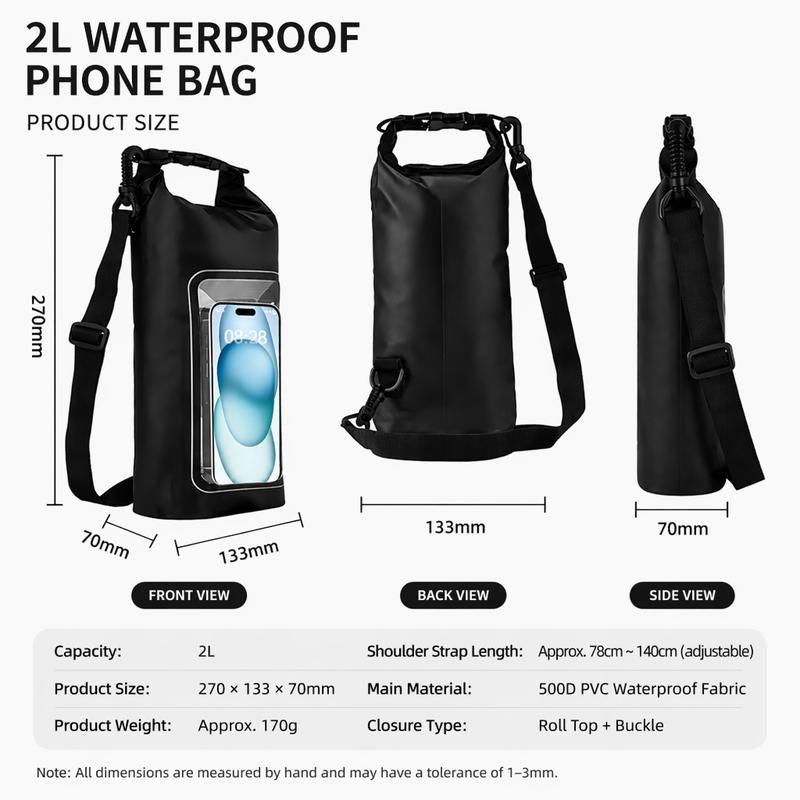 ⏳Time-Limited Special⏰Waterproof Touchscreen Dry Bag – IPX8 Phone Pouch for Swimming, Beach & Kayaking | Crystal Clear Anti-Fog Window