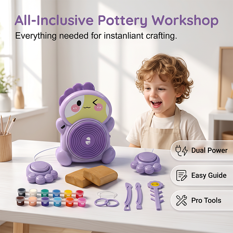 Kids Electric Pottery Wheel DIY Clay Craft Kit