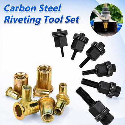🔩50% OFF | M3‑M12 Rivet Nut Tool Kit – Heavy‑Duty Steel, Create Threaded Inserts On Thin Metal Without Welding!