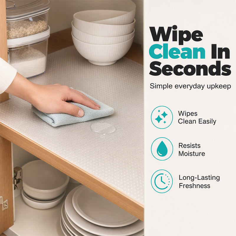 🏠 Clear Shelf Liner – Waterproof EVA Drawer & Cabinet Mat