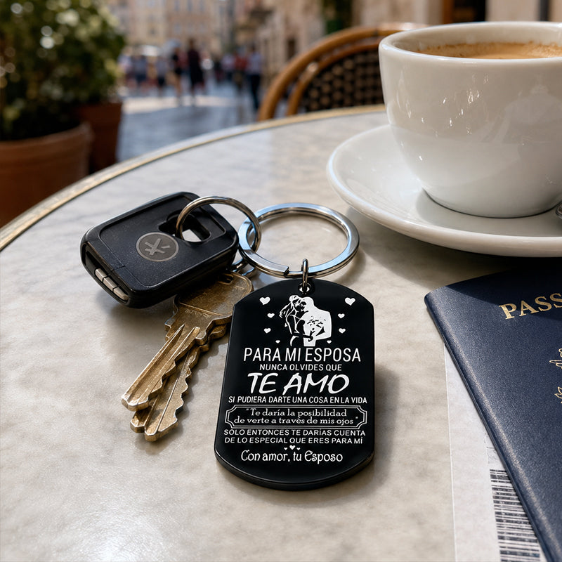 Stainless Steel Couple Keychain