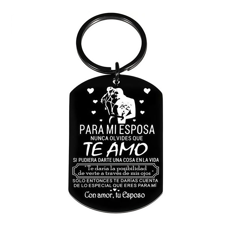 Stainless Steel Couple Keychain