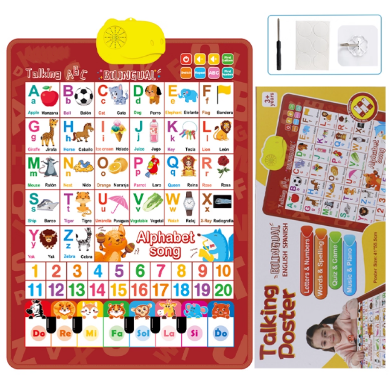 Bilingual Talking Alphabet Wall Chart for Toddlers