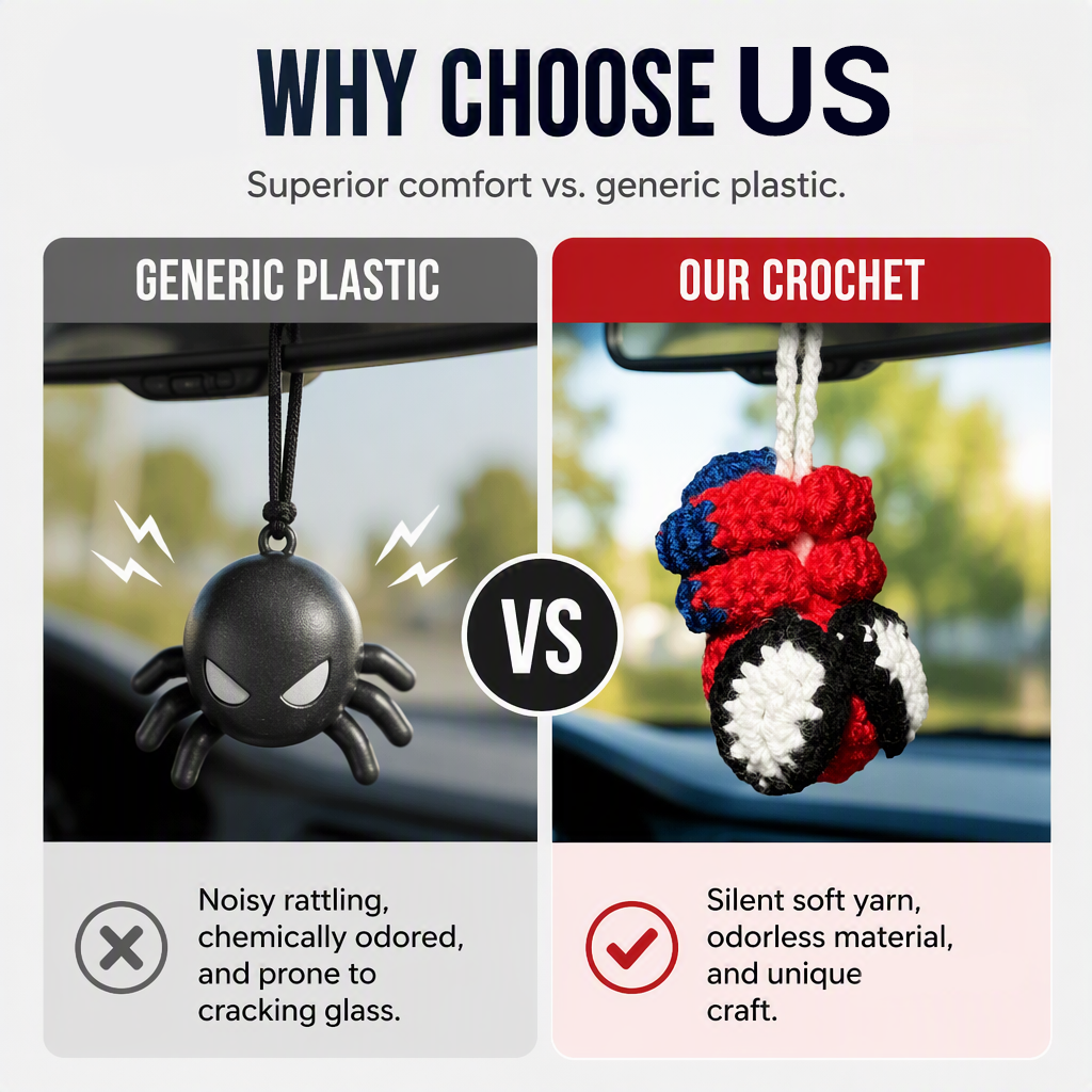 🔥HOT SALE!🕷️Crochet Spider Car Hanger Ornament