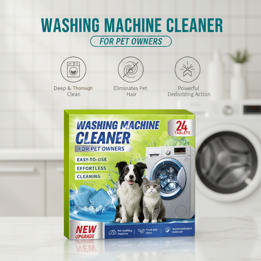 Washing Machine Cleaner Tablets for Pet Owners-Powerful Enzyme Formula Dissolves Pet Hair & Fur, Deep-Cleans Drum & Pipes, Removes Odors & Residue