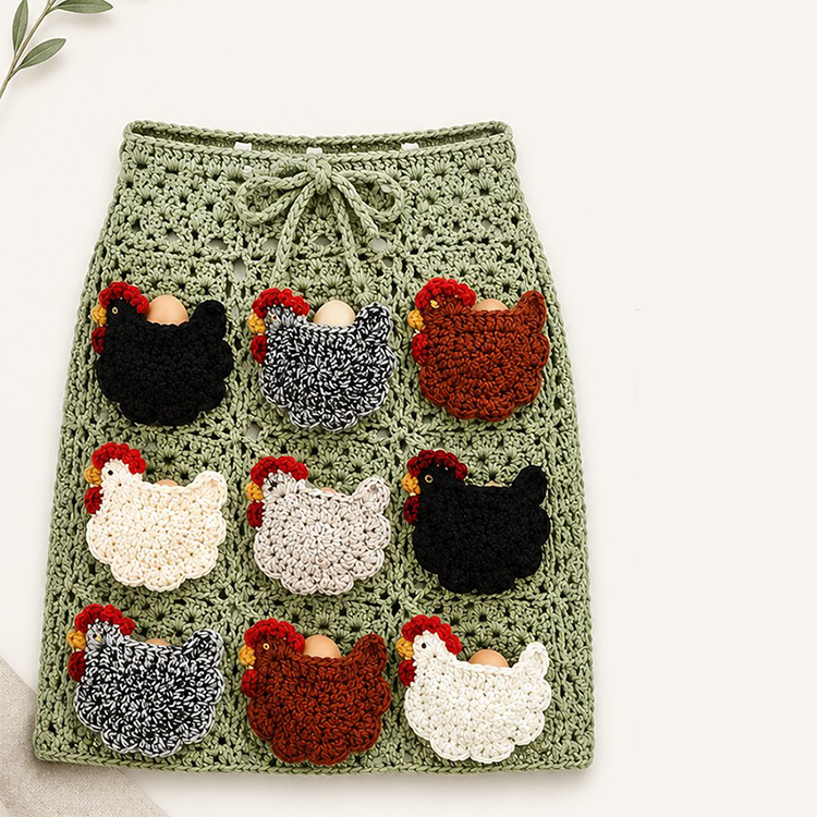 Crochet Chicken Egg Collecting Apron