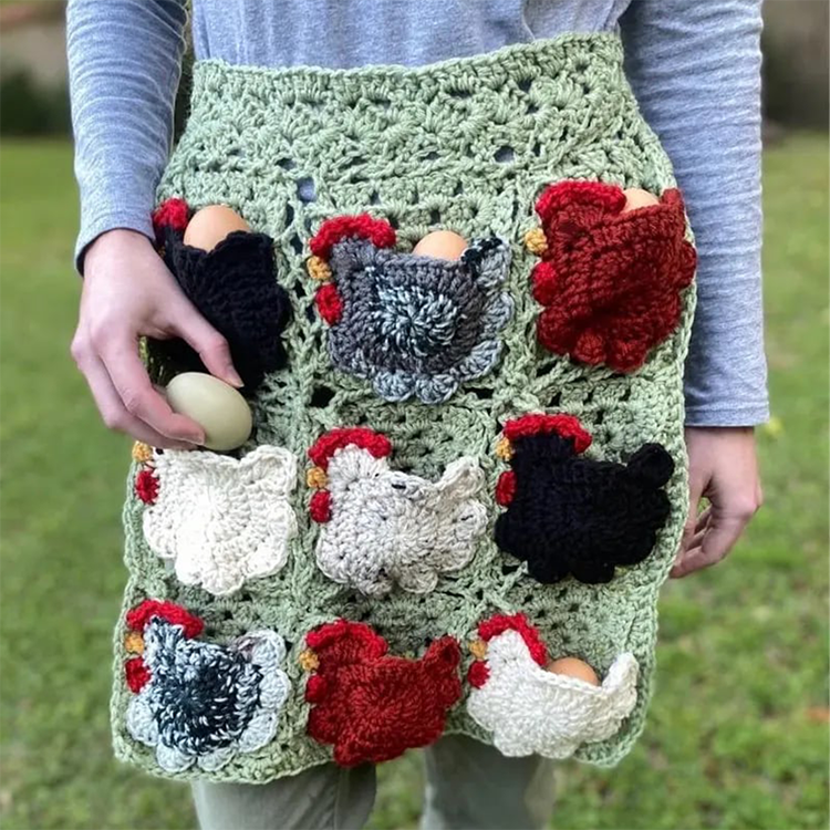 Crochet Chicken Egg Collecting Apron