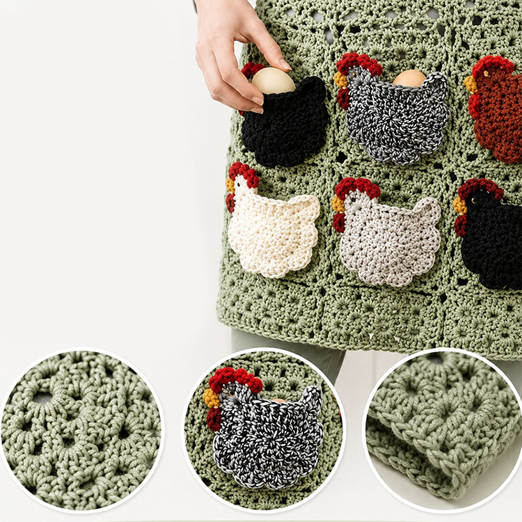 Crochet Chicken Egg Collecting Apron