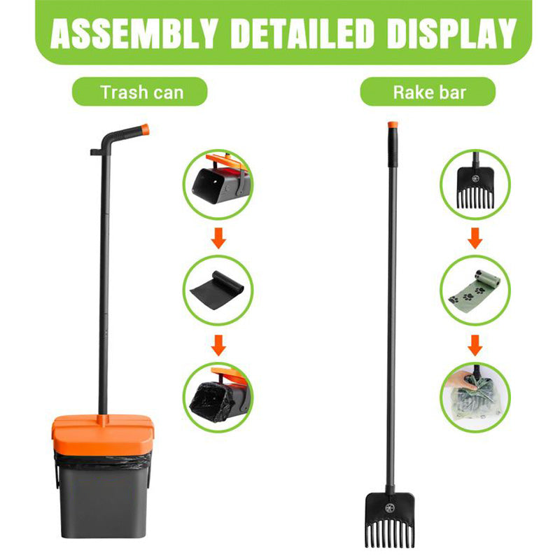 Long-Handle Dog Pooper Scooper Set