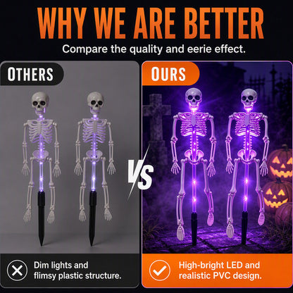 Solar Skeleton Ground Stake Lights Outdoor Waterproof Halloween Decor Lights