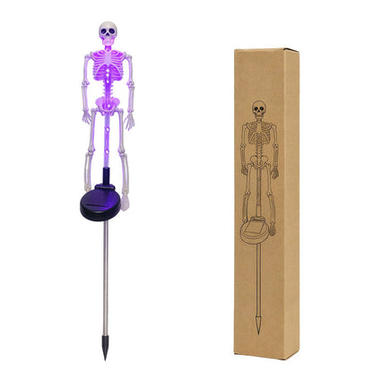 Solar Skeleton Ground Stake Lights Outdoor Waterproof Halloween Decor Lights