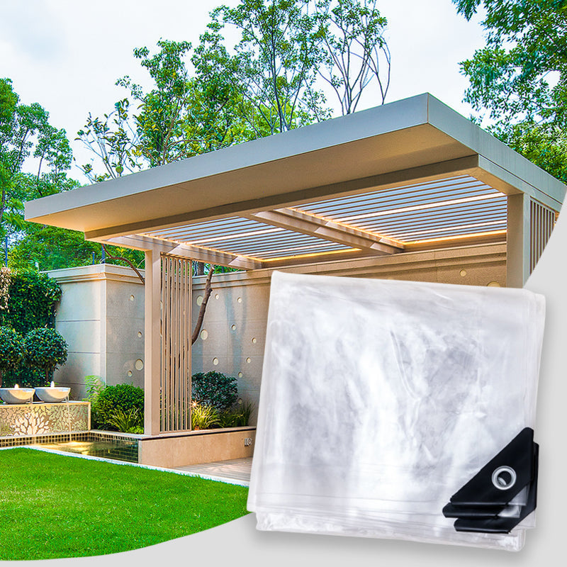 ❄️Summerfresh 50% OFF!🌧️Heavy-Duty 14 Mil Clear PVC Tarpaulin – Waterproof Outdoor Cover with Reinforced Eyelets