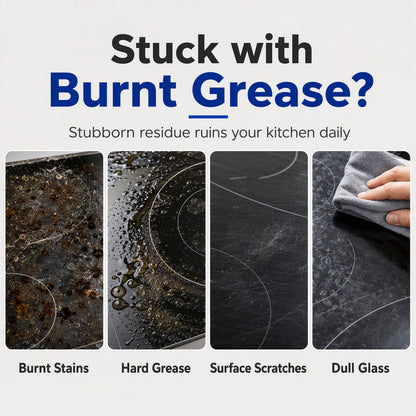 Glass Stove Cleaner Paste 80g with Sponge Burnt Stain Remover