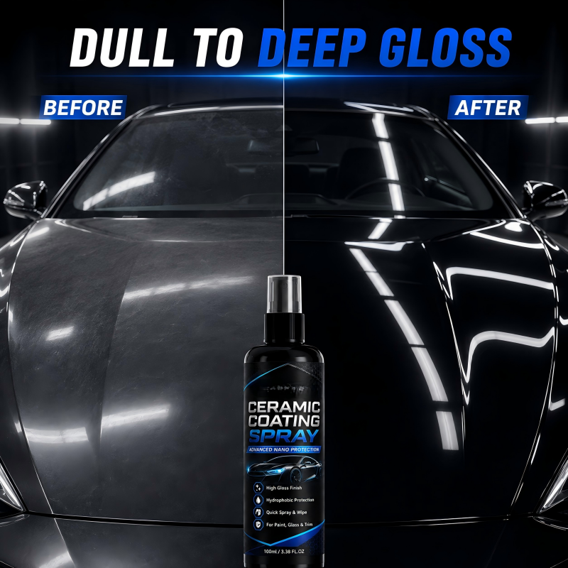🚗✨ Nano Ceramic Coating Spray – Hydrophobic Car Paint Protection & Mirror Shine