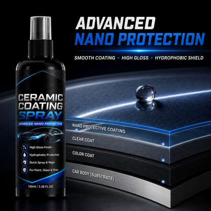 🚗✨ Nano Ceramic Coating Spray – Hydrophobic Car Paint Protection & Mirror Shine