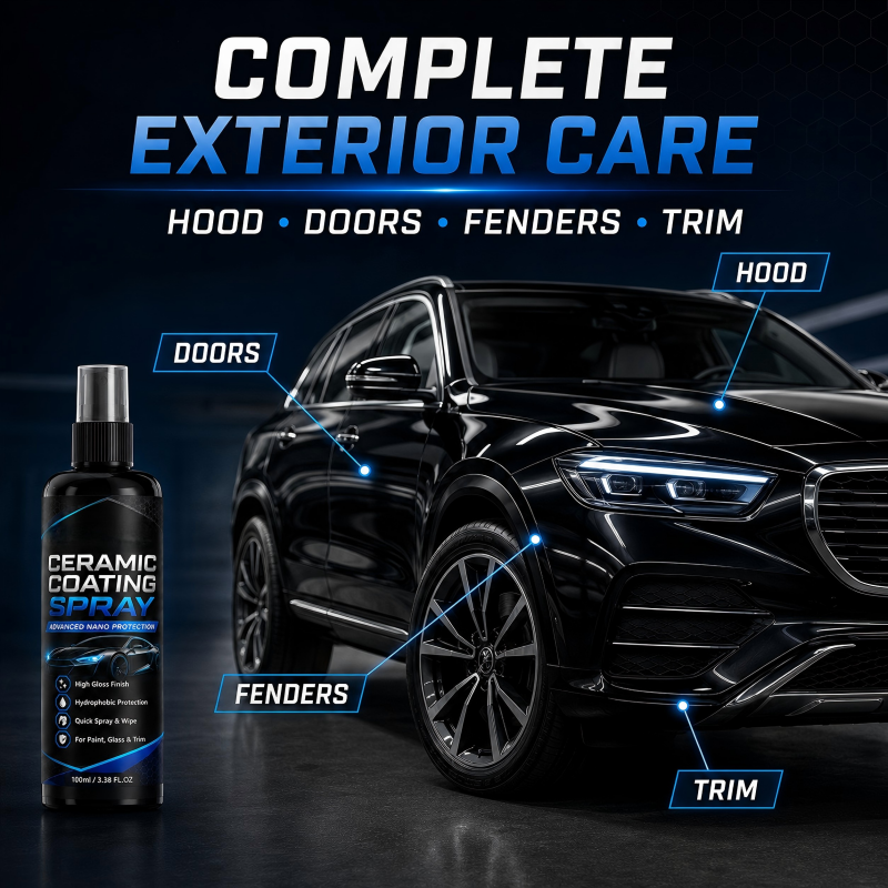 🚗✨ Nano Ceramic Coating Spray – Hydrophobic Car Paint Protection & Mirror Shine