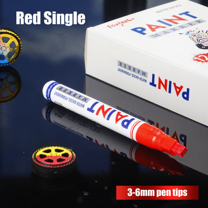 🎨12-Color Paint Marker Set – 6mm Chisel Tip for Custom Tire Lettering & DIY