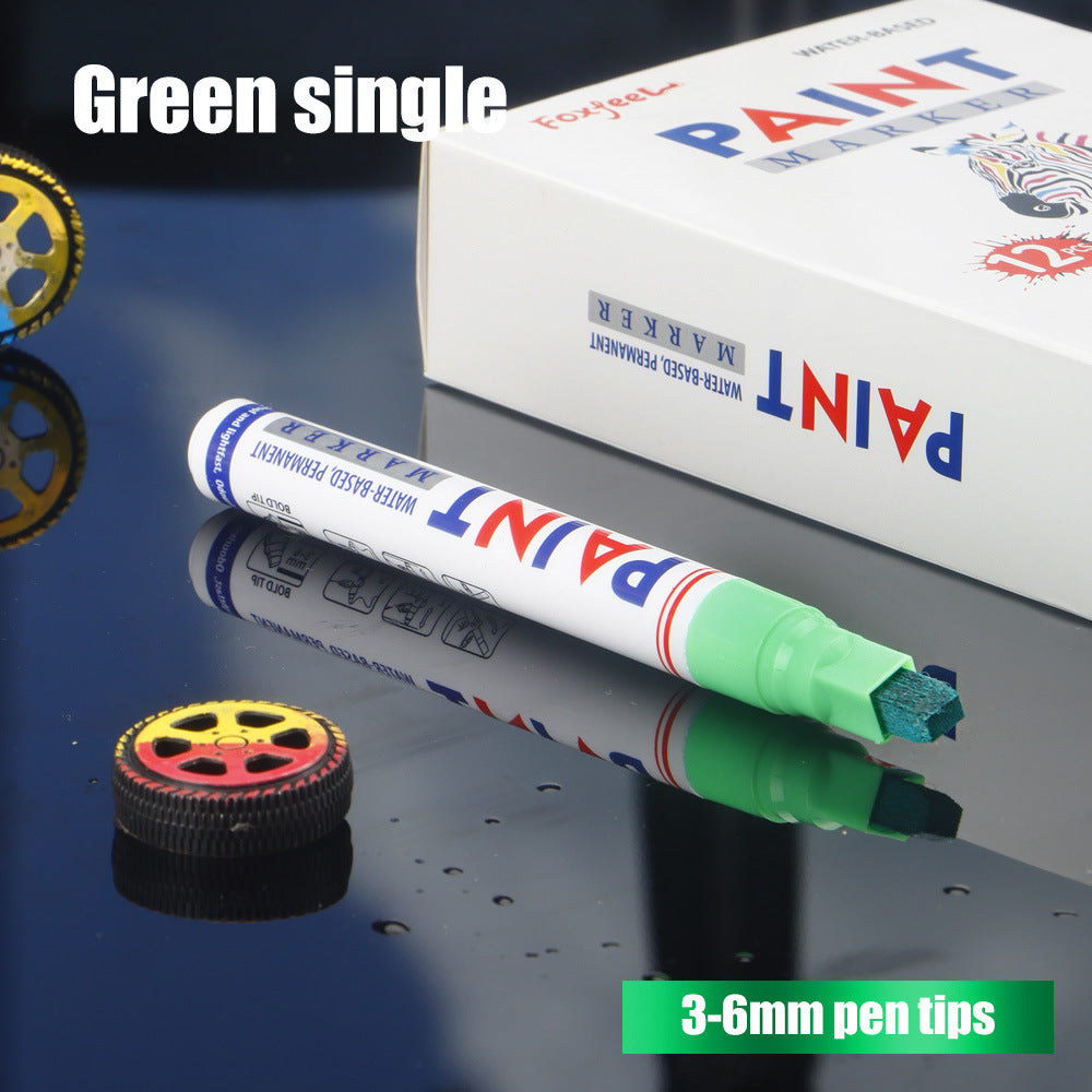 🎨12-Color Paint Marker Set – 6mm Chisel Tip for Custom Tire Lettering & DIY