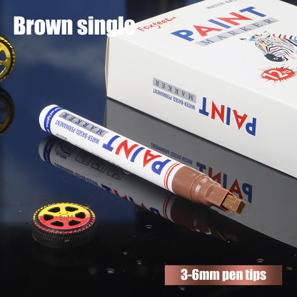🎨12-Color Paint Marker Set – 6mm Chisel Tip for Custom Tire Lettering & DIY
