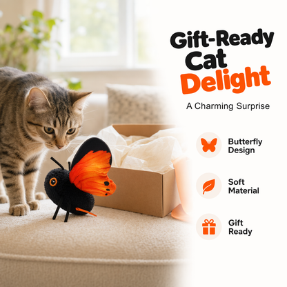 📢📢50% OFF !! ⏰Smart Sensing Flapping Butterfly Toy Interactive Cat
