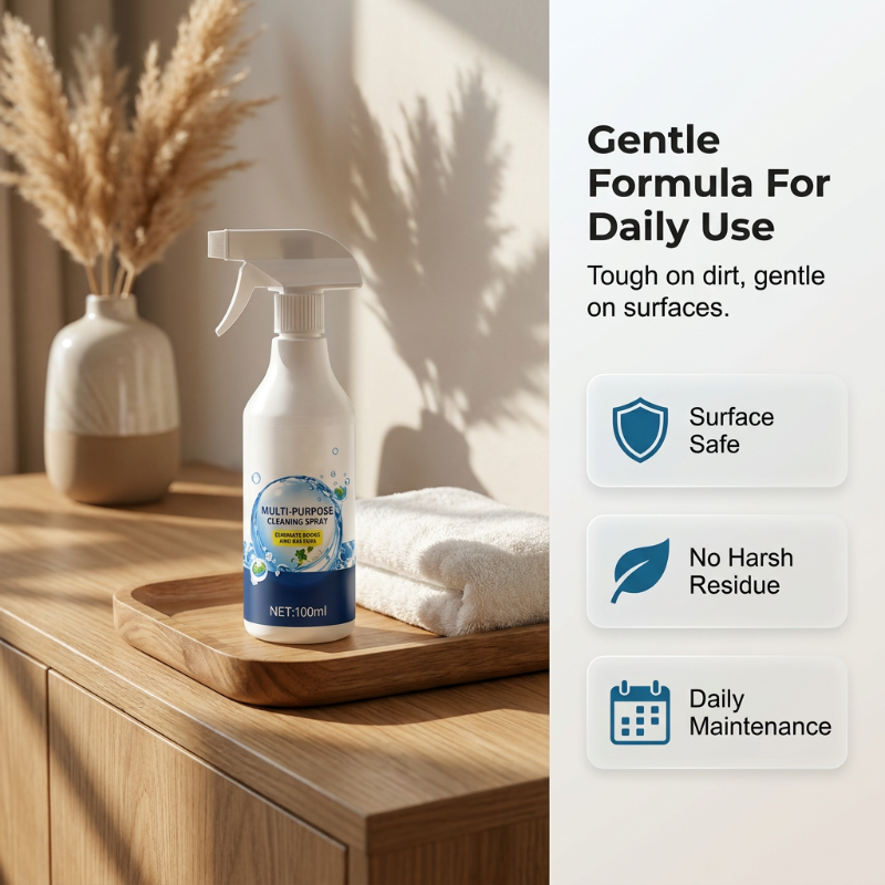 🏠💨Multi-Surface Cleaning Spray – Eliminates Odors, Removes Stubborn Grime – Gentle Formula for Daily Use – Includes Towel