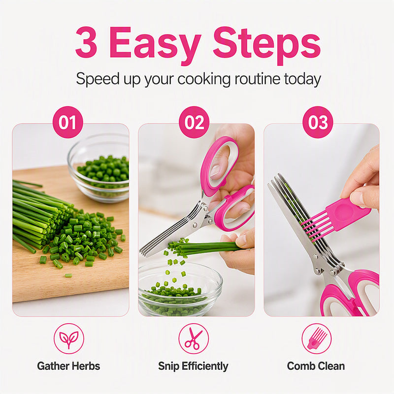 ✂️ Chop Herbs 5X Faster with Smart Kitchen Scissors 🌿