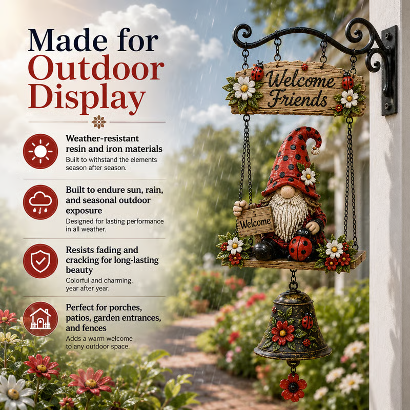 🔥HOT SALE💞50K+ SOLD!⏳✨Gnome Welcome Doorbell Outdoor Decor