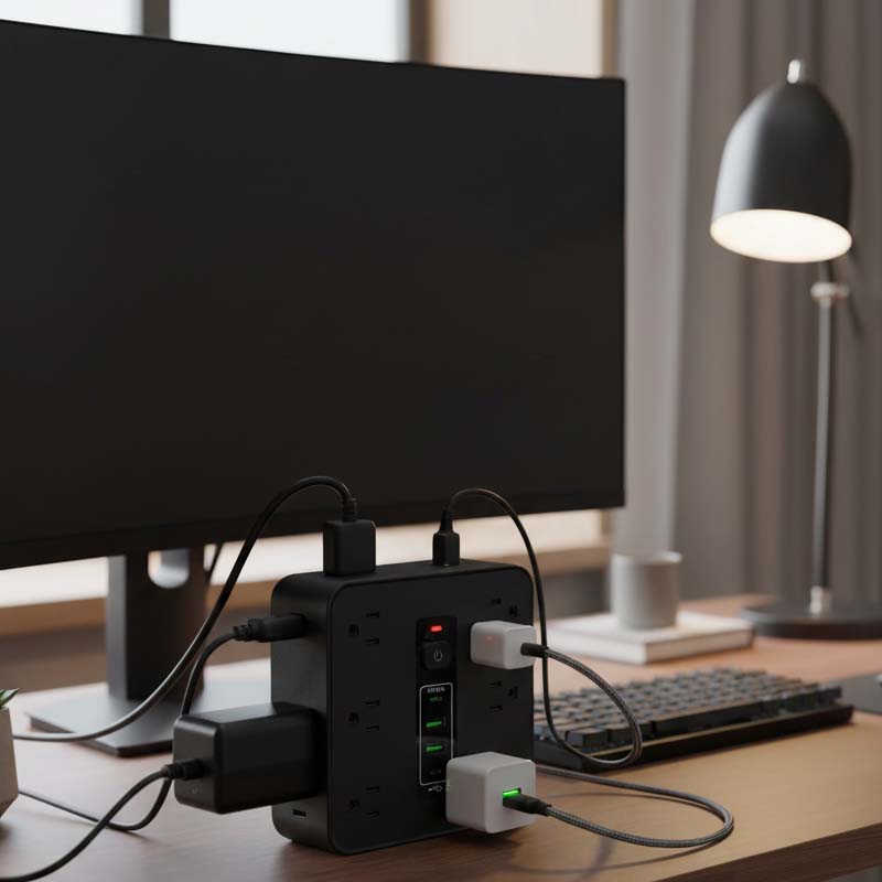 Square Surge Protector Power Strip