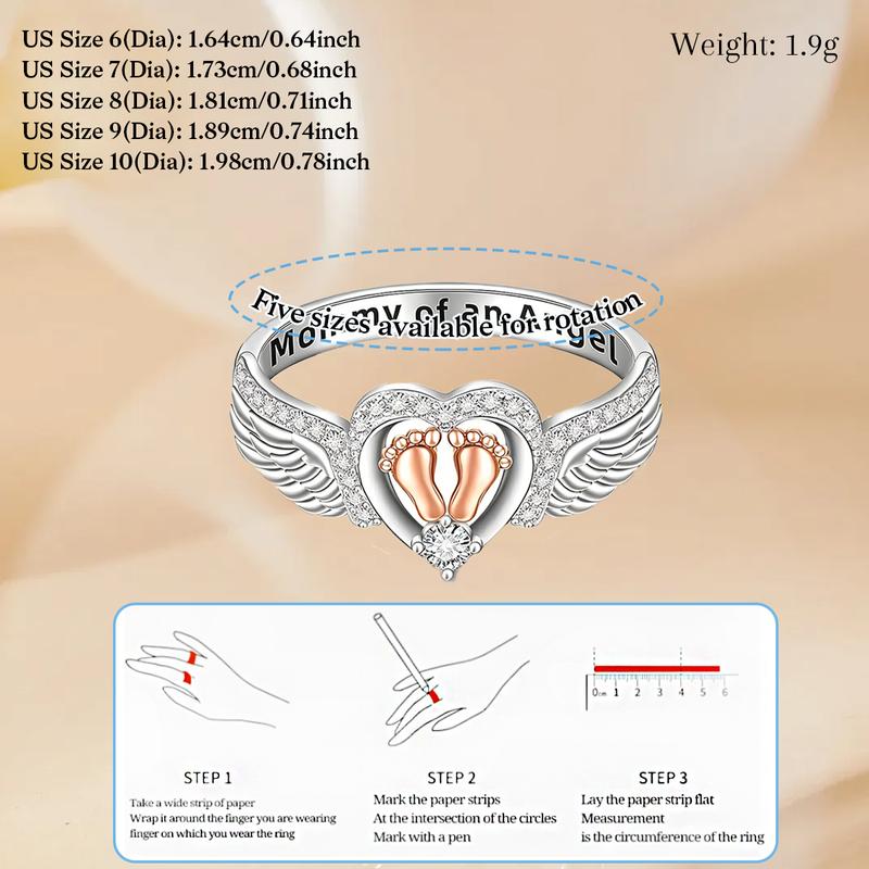 Sparkling Heart Memorial Ring for Mothers