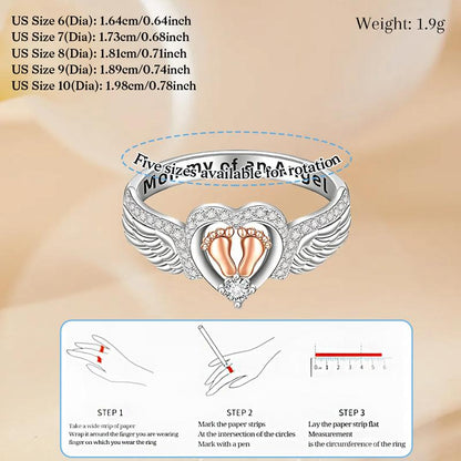 Sparkling Heart Memorial Ring for Mothers
