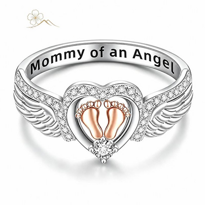 Sparkling Heart Memorial Ring for Mothers