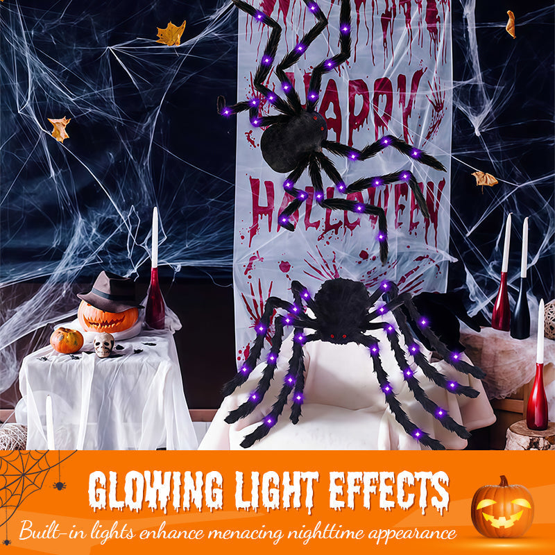 Hairy Spider with Large Web Halloween Outdoor Decoration