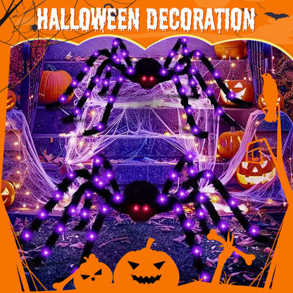 Hairy Spider with Large Web Halloween Outdoor Decoration
