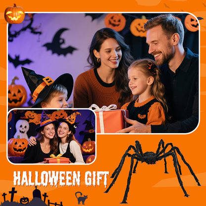 Hairy Spider with Large Web Halloween Outdoor Decoration