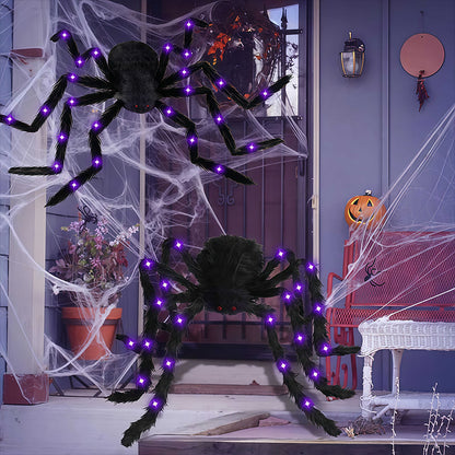 Hairy Spider with Large Web Halloween Outdoor Decoration