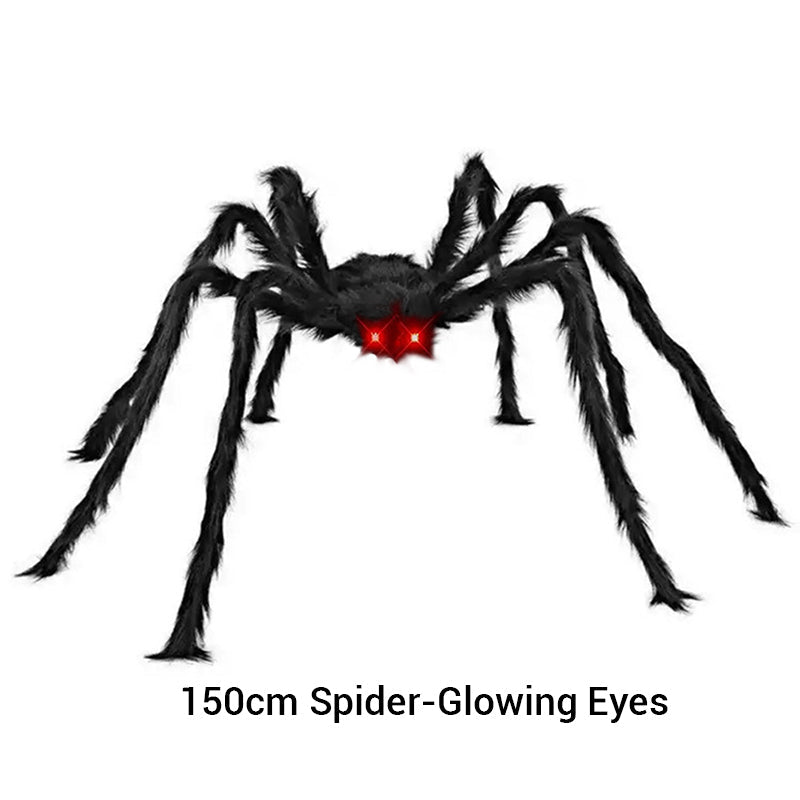 Hairy Spider with Large Web Halloween Outdoor Decoration