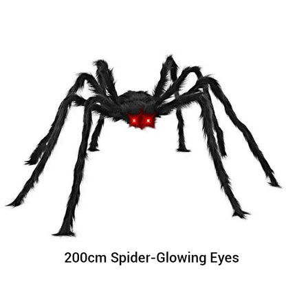 Hairy Spider with Large Web Halloween Outdoor Decoration