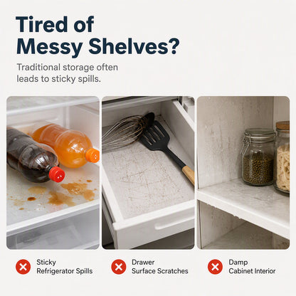 🧊 50% OFF NOW! 🛡️ Waterproof Fridge Shelf Liners – Non-slip, easy-clean & food-safe – Keeps fridge shelves fresh & organized ✨