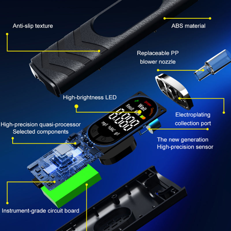 Rechargeable Alcohol Tester with LCD Screen and Voice Broadcast