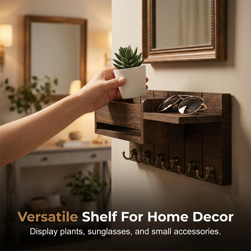 🎉 2026 SALE 50% OFF! 🔥 Wall-Mounted Mail & Key Holder – Over 25,700 Sold! Spacious Basket, Display Shelf & Heavy-Duty Hooks ✨