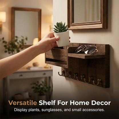 🎉 2026 SALE 50% OFF! 🔥 Wall-Mounted Mail & Key Holder – Over 25,700 Sold! Spacious Basket, Display Shelf & Heavy-Duty Hooks ✨