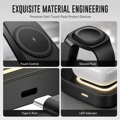 🎉 2026 Sale — Over 24,000 Sold! 📱 3-in-1 Foldable Wireless Charging Station – Charge Phone, Watch & Earbuds at Once – One Cable, Clean Desk! ✨