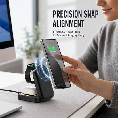 🎉 2026 Sale — Over 24,000 Sold! 📱 3-in-1 Foldable Wireless Charging Station – Charge Phone, Watch & Earbuds at Once – One Cable, Clean Desk! ✨