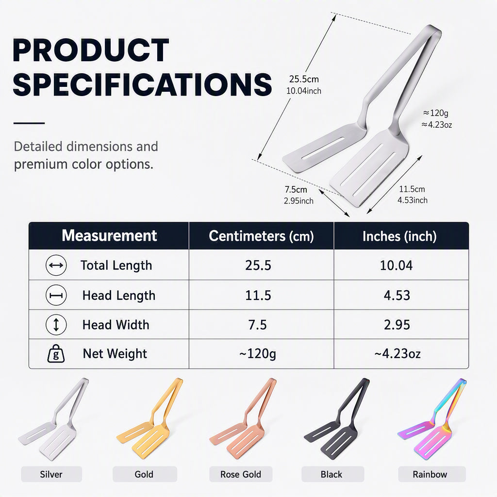 Stainless Steel Steak Tongs with Serrated Edge