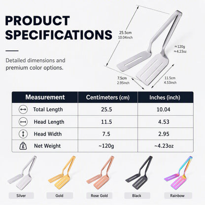 Stainless Steel Steak Tongs with Serrated Edge