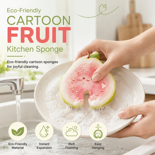 Cute Fruit Shaped Dishwashing Sponge Scrubber