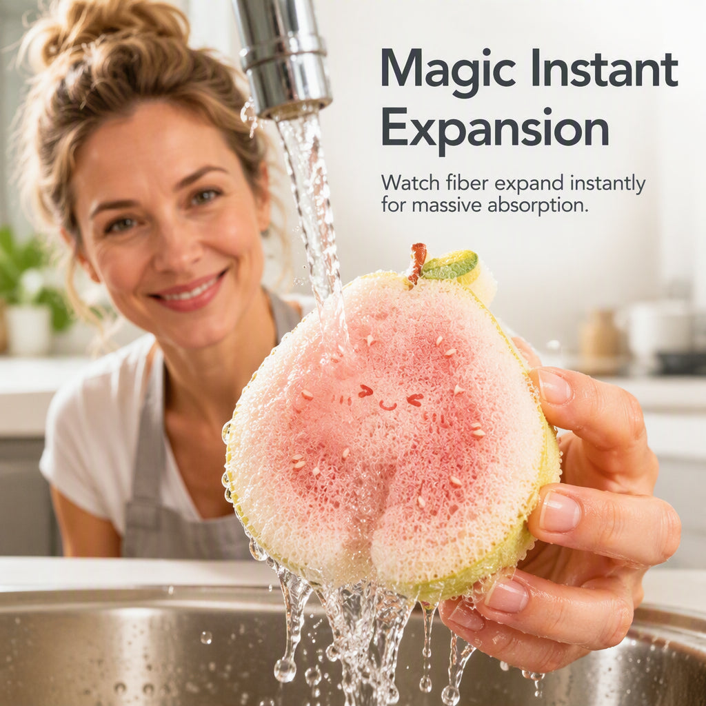 Cute Fruit Shaped Dishwashing Sponge Scrubber