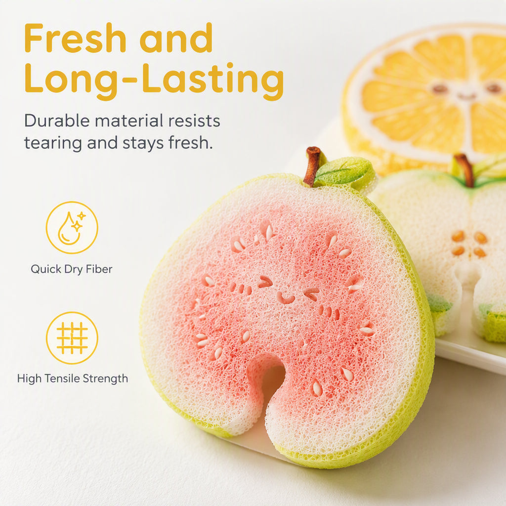 Cute Fruit Shaped Dishwashing Sponge Scrubber
