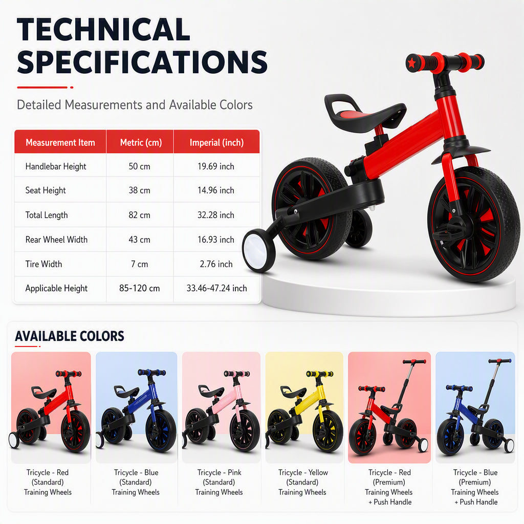 3-in-1 Kids’ Tricycle Balance Bike