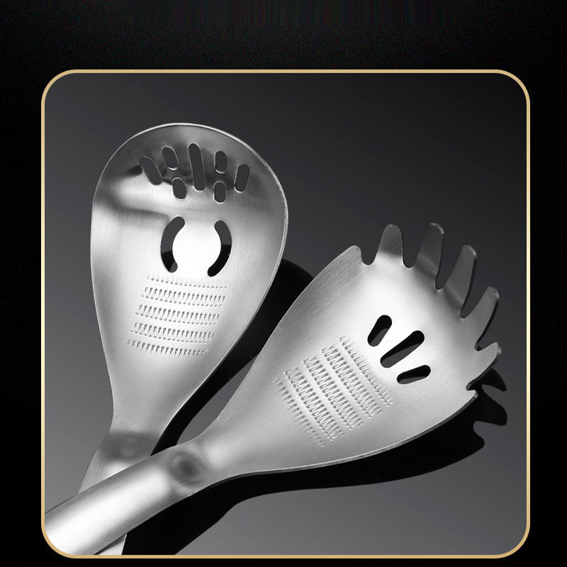 🥄 Stainless Steel Cooking Spoon with Strainer, Masher & More